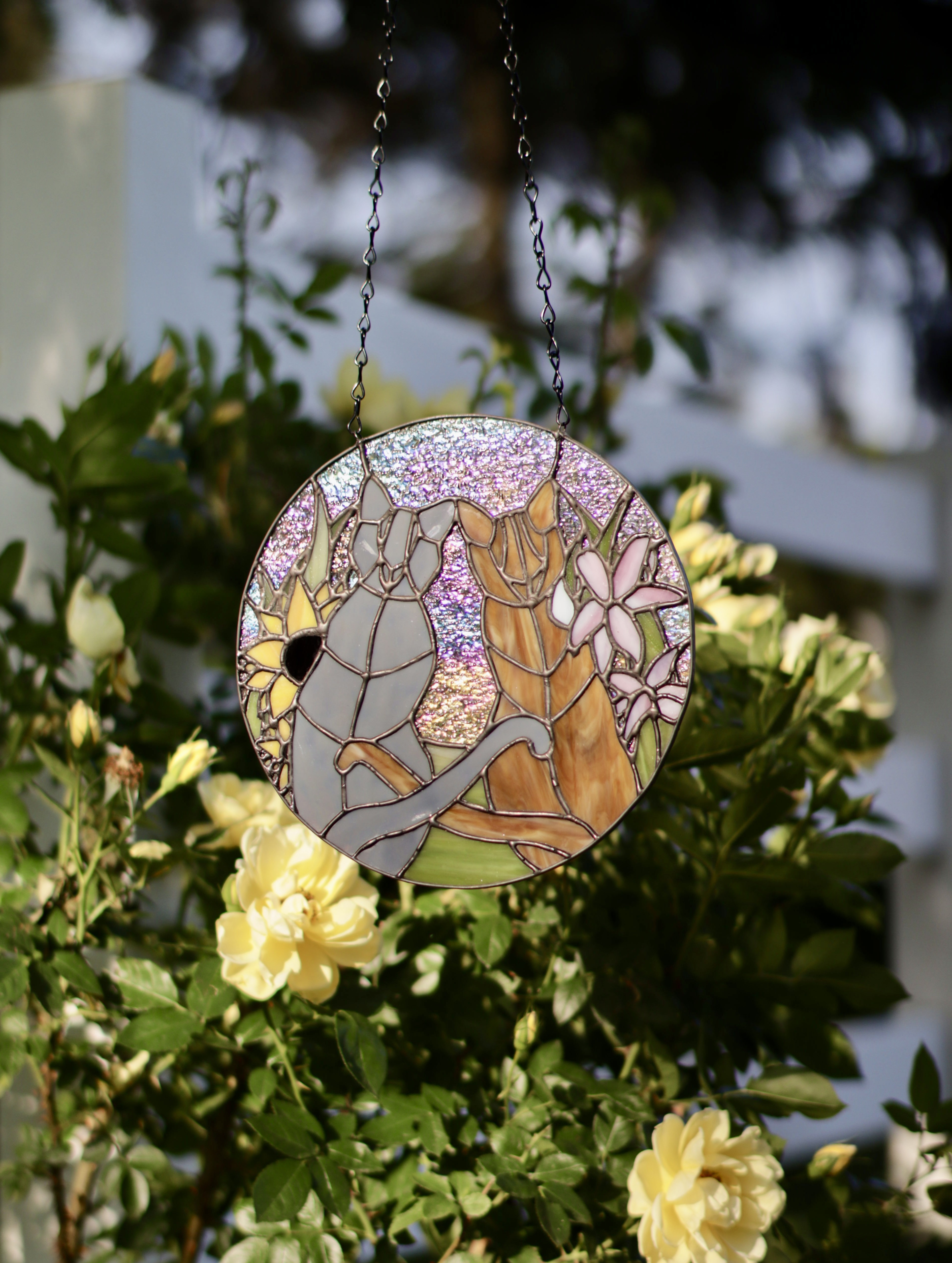 Two Cats Stained Glass